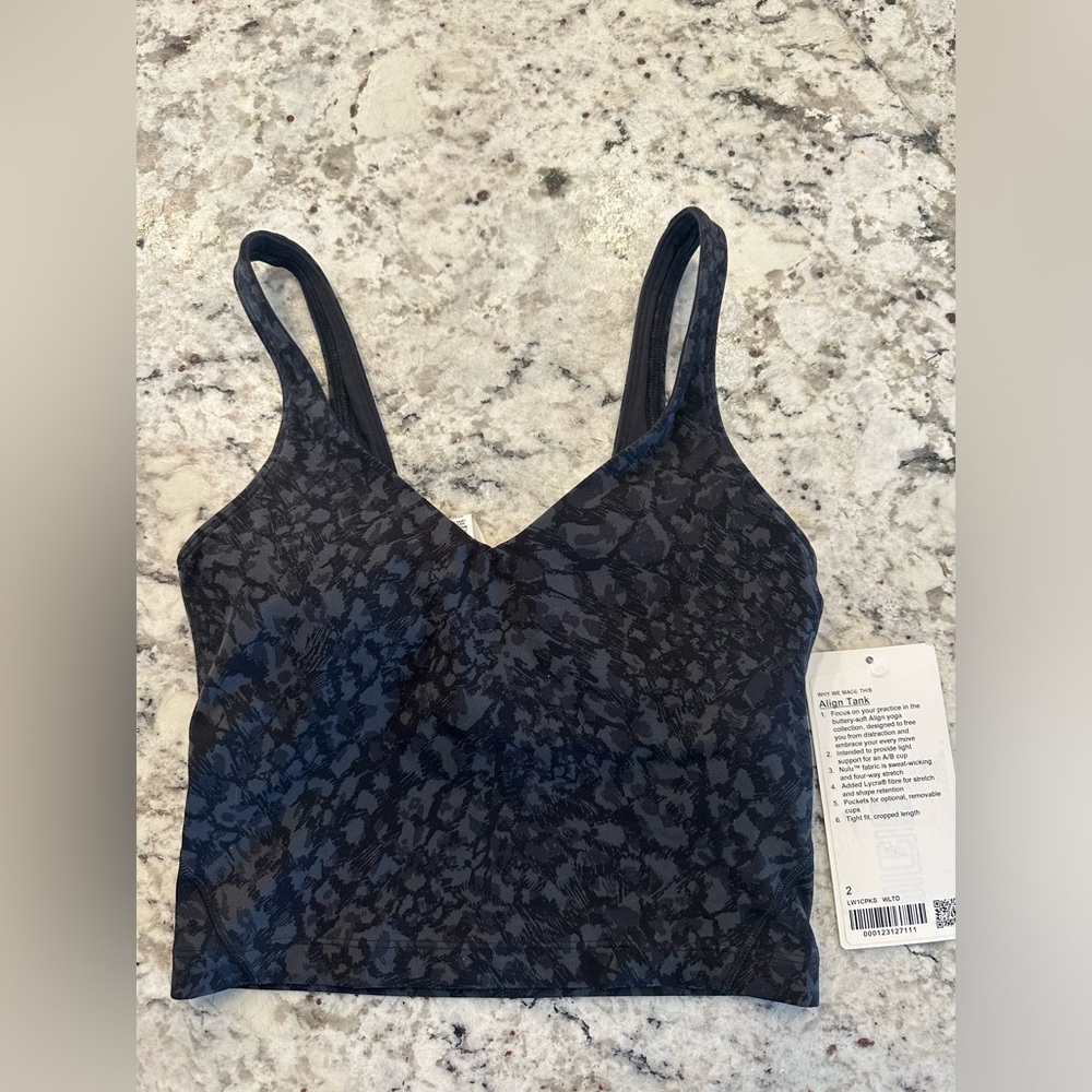 Lululemon Align Tank Wild Thing Camo Deep Coal Multi- Size 2- New with tags!